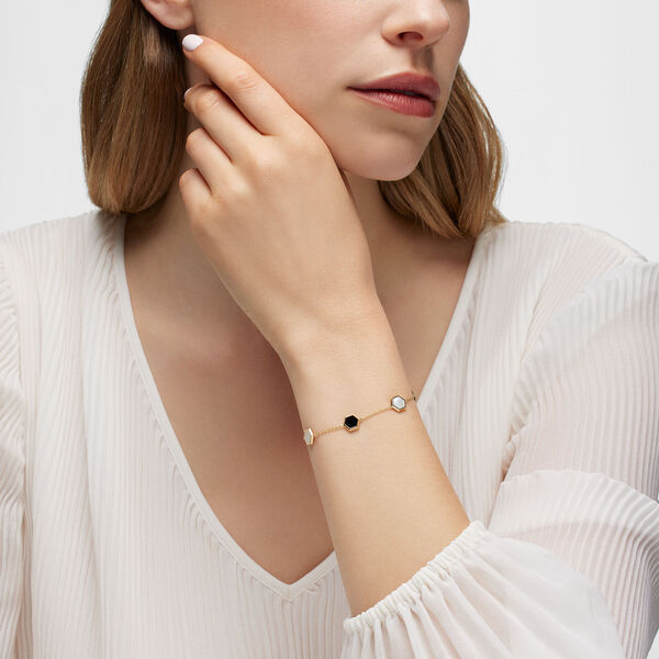 Mother-of-Pearl and Onyx Bracelet